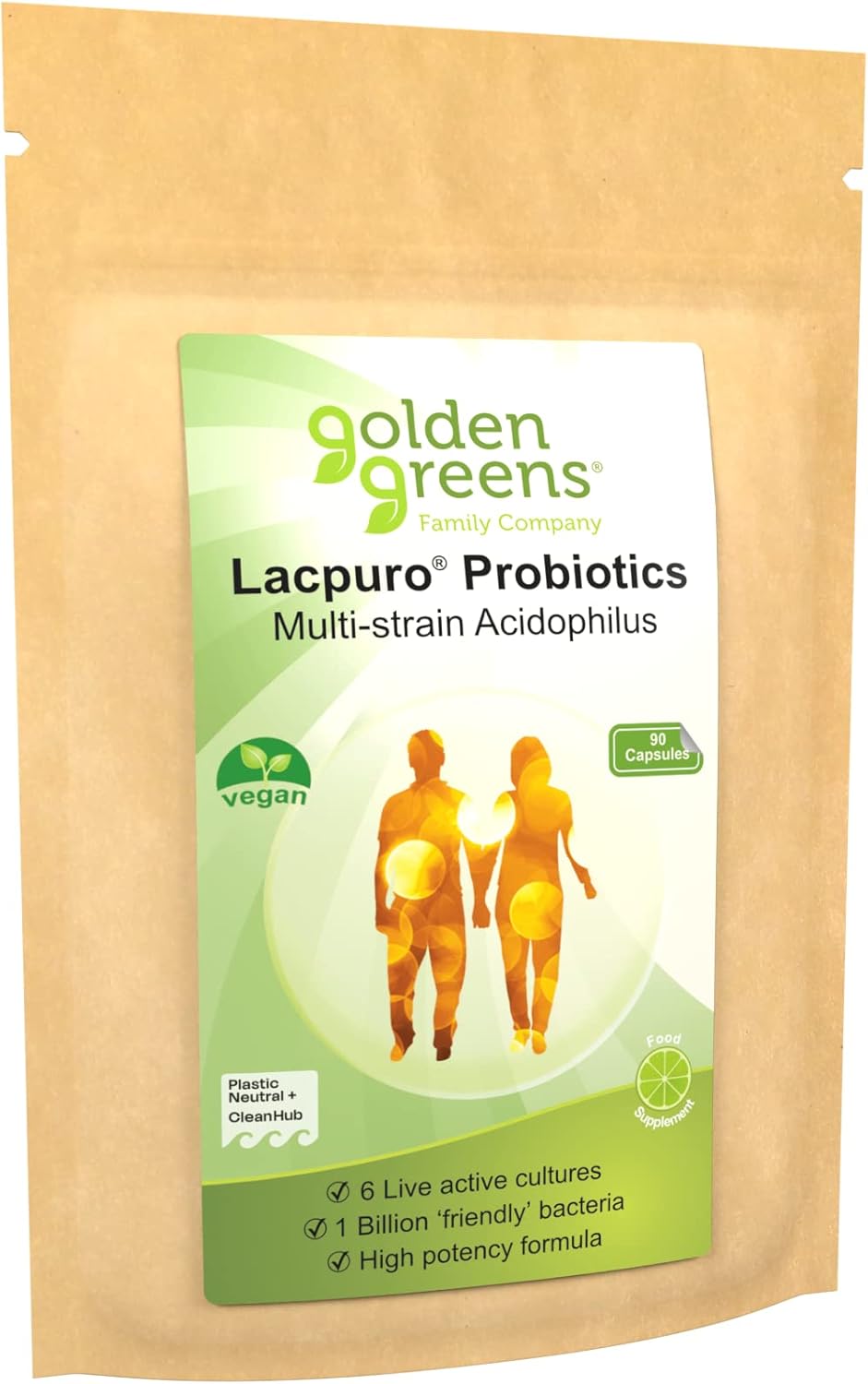 Golden Greens Multi-Strain Acidophilus Probiotic Capsules X 90