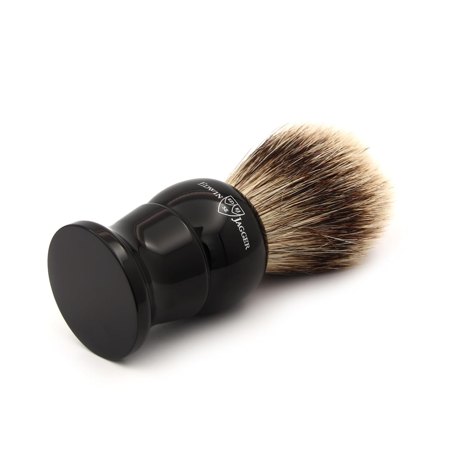 Edwin Jagger Synthetic Silver Tip Shaving Brush With Imitation Ebony Handle (Medium) : Beauty & Personal Care