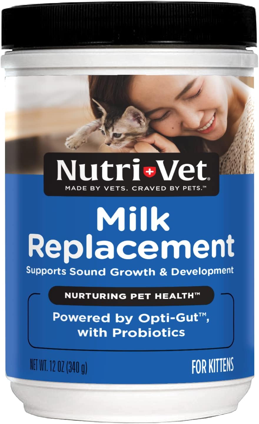 Nutri-Vet Milk Replacement For Kittens - Healthy Gut Support with Probiotics - 12 oz