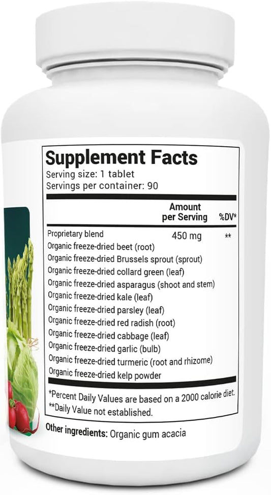 Dr. Berg'S Greens Superfood Cruciferous Vegetable Tablets - Vegetable Supplements For Adults W/ 11 Phytonutrient Super Greens Tablets - Energy, Immune System & Liver Veggie Tablets