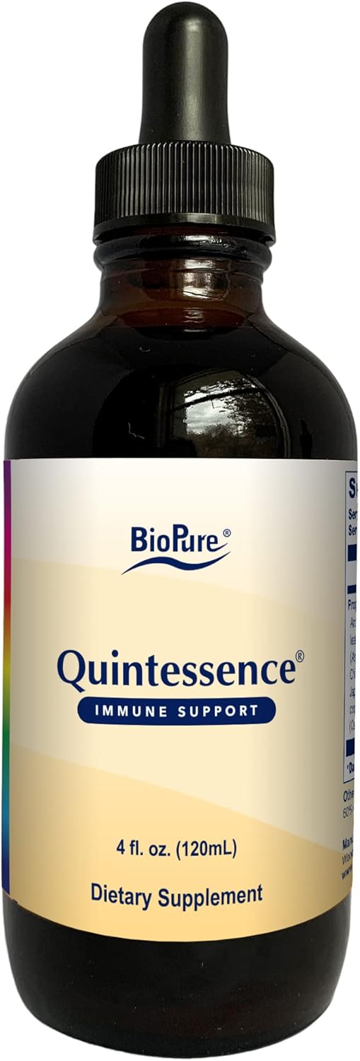 Biopure Quintessence – Botanical Tincture Of 5 Herbal Extracts, Including Astragalus & Japanese Knotweed To Support Immune, Lymphatic Circulation, Gut, Liver & Whole-Body Wellness – 4 Fl Oz