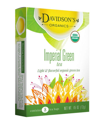 Davidson'S Organics, Imperial Green, 8-Count Tea Bags, Pack Of 12