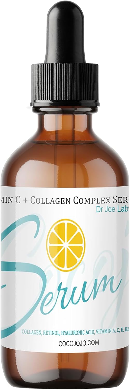 Dr Joe Lab #1 Vitamin C & Collagen Complex Serum Bulk - Multiple Purposes Face Skin Ultra Hydrating Rejuvenating Instant Moisturizer Cocojojo (4 Oz)