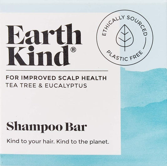 Earthkind, Tea Tree And Eucalyptus Shampoo Bar For Improved Scalp Health, Blue, 50 G (Pack Of 1)
