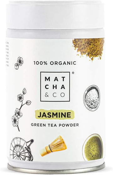 Matcha & Co 100% Organic Jasmine Green Tea Powder 70G