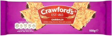 Crawfords Garibaldi Golden Crispy Biscuits Filled with Currants 100g x 6 : Amazon.co.uk: Grocery