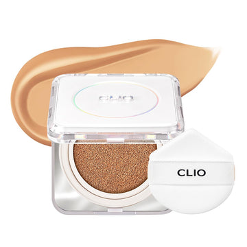 Clio Kill Cover Founwear Cushion The Original I 20 Shades, Korean Cushion Foundation, Cushion Make Up, Full& High Coverage, Airy Satin, Natural Matte Finish Look (26C Shell Beige, One Size)