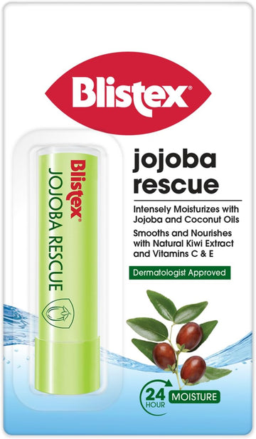 Blistex Jojoba Rescue Lip Balm, Helps Moisturise And Hydrate Lips, With Jojoba Oil, Multipack 3.7G X 12