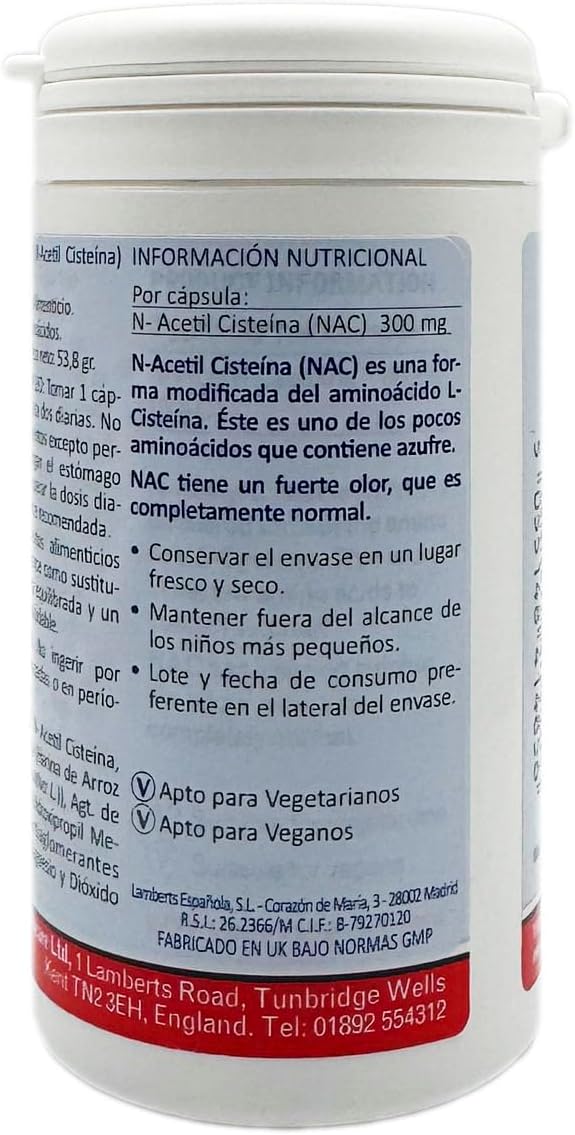Lamberts N-Acetyl Cysteine (NAC) 300mg 90 Capsules : Amazon.co.uk: Health & Personal Care