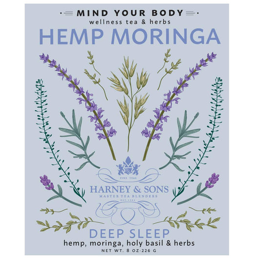 Harney & Sons Hemp Moringa Tea Blend, Wellness, Deep Sleep Blend, 5 Oz Tin