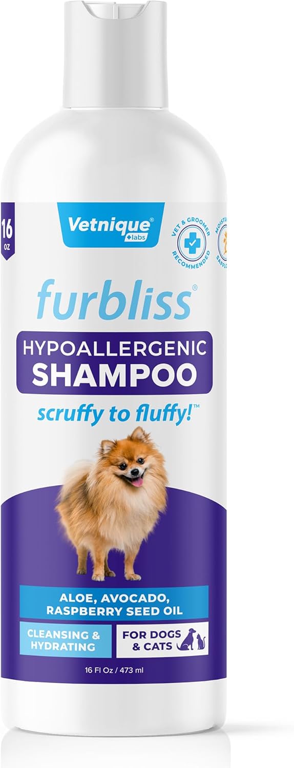 Vetnique Labs Furbliss Shampoo For Dogs With Itchy Skin, Hypoallergenic, Calming For Sensitive Skin Grooming Care Puppy Shampoo (Hypoallergenic)