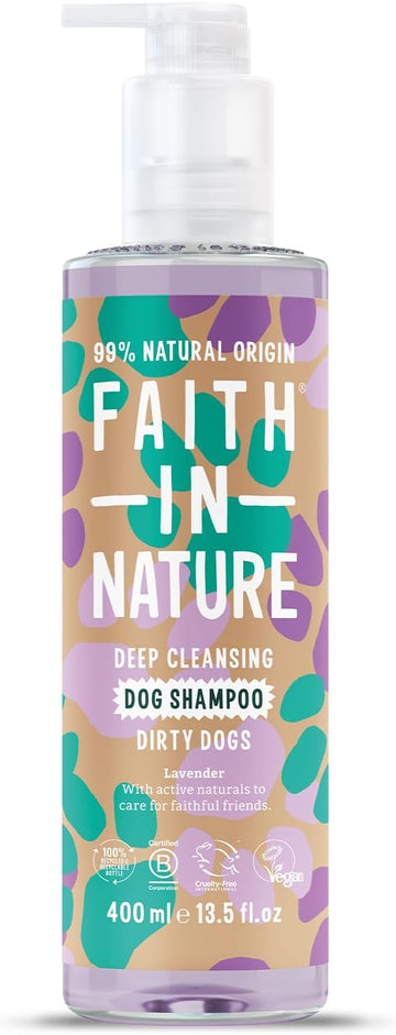 Faith In Nature Natural Lavender Dog Shampoo, Vegan & Cruelty Free,No Sls,Silicones Or Parabens, Deep Cleansing, For Dirty Dogs, 400Ml