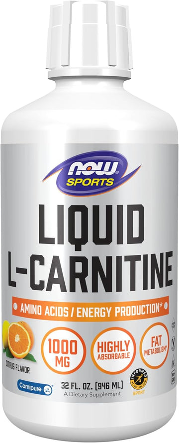 Now Foods Sports, Liquid L-Carnitine, Citrus, 1,000 Mg, 32 Fl Oz (946 Ml)