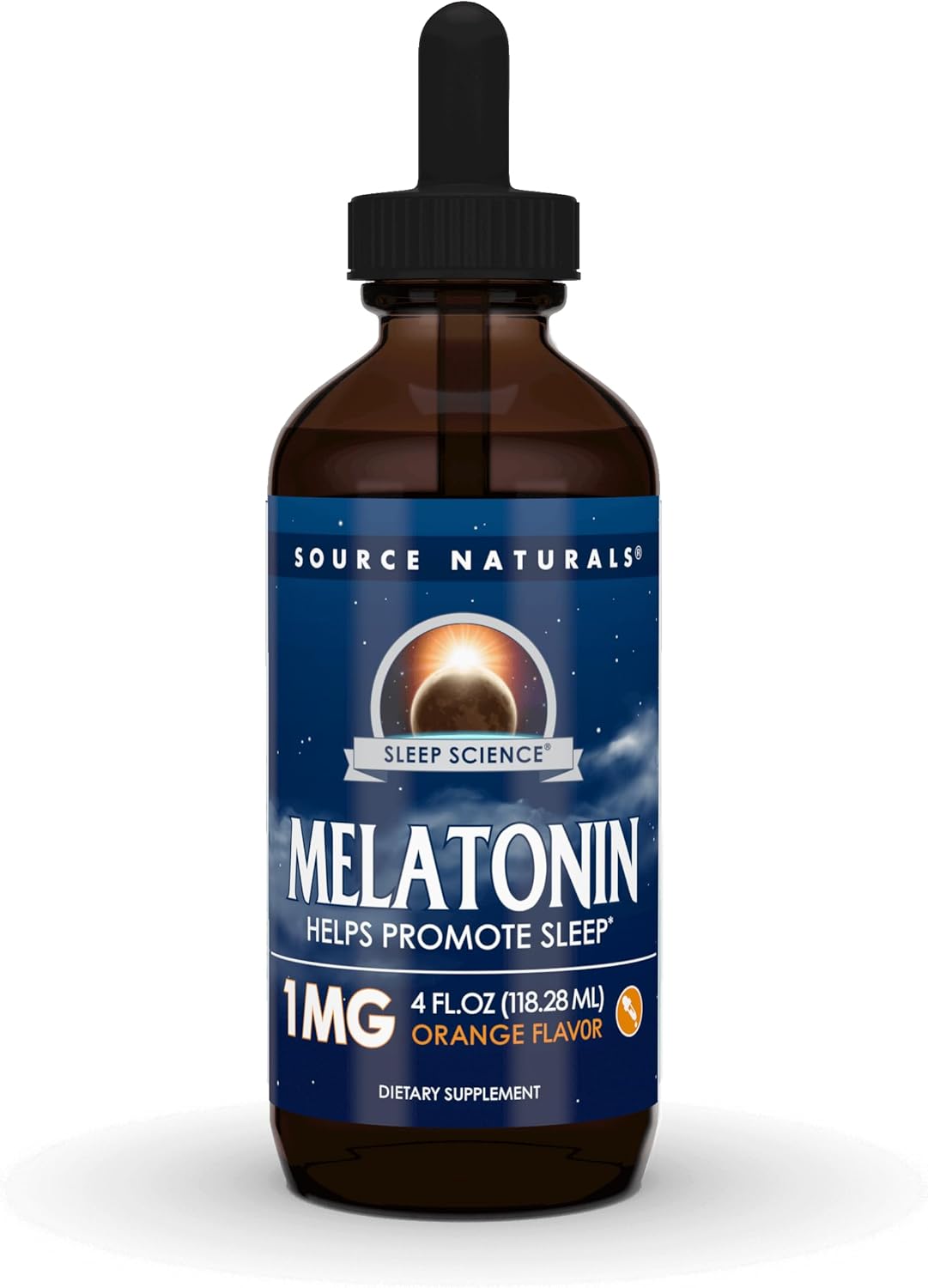 Source Naturals Sleep Science Melatonin, Orange Flavored Liquid Drops - 1 Mg, 4 Fluid Oz