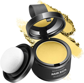 Hairline Powder, Hair Shadow, Hair Root Concealer, Hairline Shadow Cover Up Powder Use For Filling In Thinning Hair, Hair Root Concealer For Makeup For Men And Women (Tender Yellow)