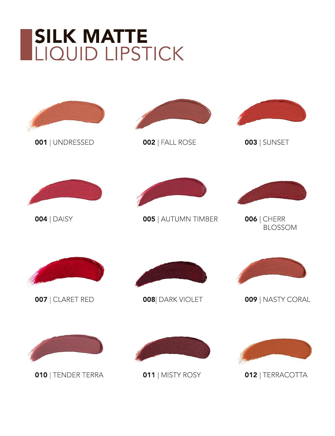 Silk Matte Liquid Lipstick (Claret Red) : Beauty & Personal Care