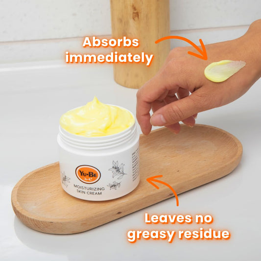 Yu-Be Moisturizing Skin Cream 4.4 Fl. Oz. Jar I Deeply Hydrating Non-Greasy Moisturizer For Dry Skin I Soothing Camphor Calms, Cools, & Relieves Skin I Vitamins Nourish, Repair & Rejuvenate