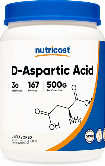 Nutricost D-Aspartic Acid (Daa) Powder 500G - Daa Supplement