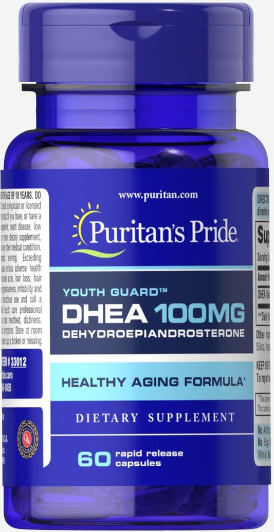 Puritan's Pride DHEA* 100 Mg,Healthy Aging Formula, 60 Count : Health & Household