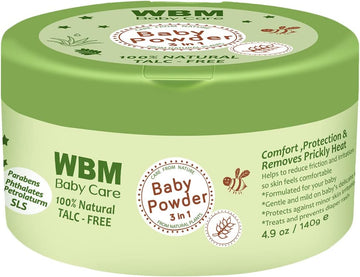 Wbm Care Baby Powder Talc Free, Specifically Designed For Baby'S Delicate Skin, Unscented Baby Powder-140G