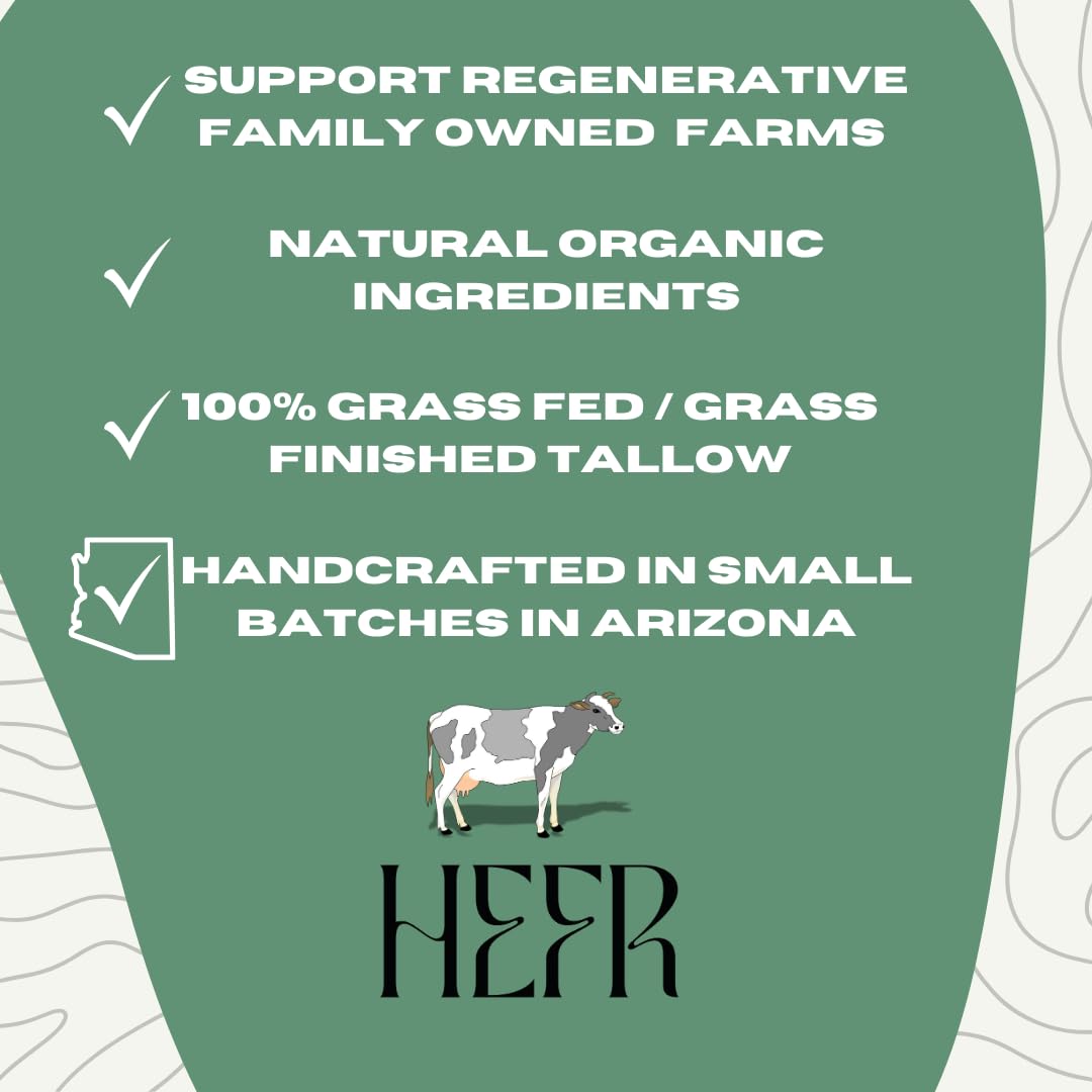 Hefr 100% Grass Fed Beef Tallow For Skin Care, All-Natural Face And Body Whipped Beef Tallow Moisturizer, Organic Beef Tallow Moisturizer For Skin, Face And Body Lotion - (Unscented) 2 Oz : Beauty & Personal Care