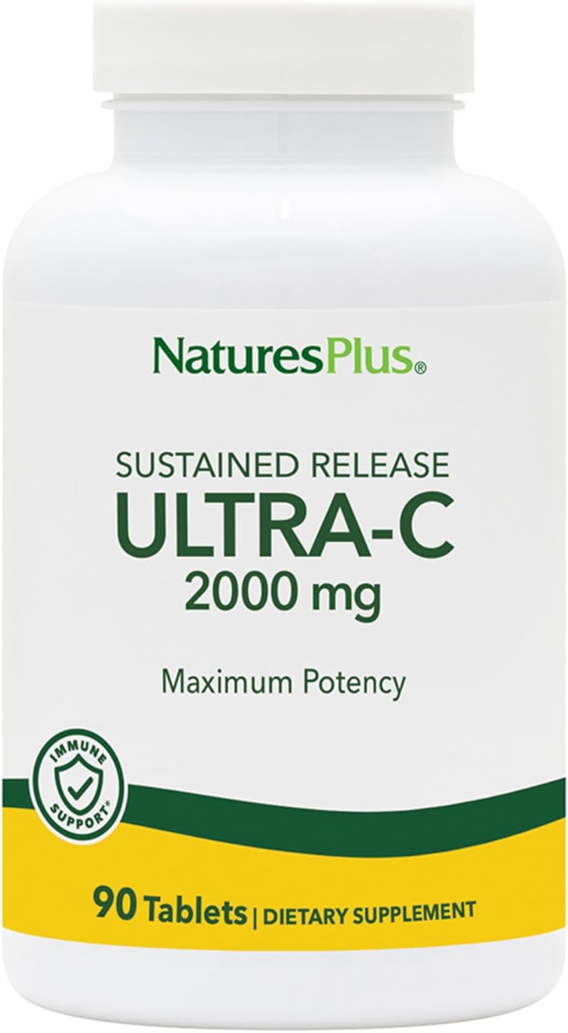 Natures Plus Ultra-C 2000 Mg - 90 Tablets, Pack Of 2 - Antioxidant, Promotes Optimal Immune Health - With Rose Hips - Vegetarian, Gluten Free - 180 Total Servings