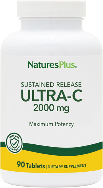 Natures Plus Ultra-C 2000 Mg - 90 Tablets, Pack Of 2 - Antioxidant, Promotes Optimal Immune Health - With Rose Hips - Vegetarian, Gluten Free - 180 Total Servings