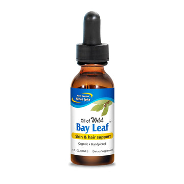 North American Herb & Spice Wild Oil of Bay Leaf - 1 fl oz - Skin & Hair Support - Handpicked, Organic, Non-GMO - 286 Servings