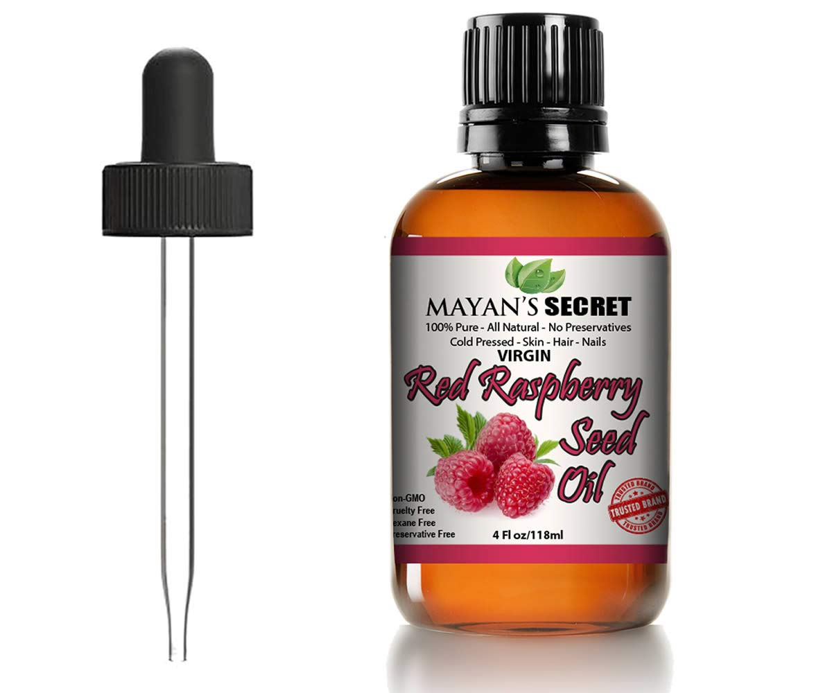 Mayan'S Secret Red Raspberry Seed Oil Cold Pressed Unrefined (Virgin) Undiluted 100% Natural For Face, Hands,Scars And Breakouts (1 Fl Oz) (Red Raspberry Seed Oil, 4 Fl Oz) : Beauty & Personal Care
