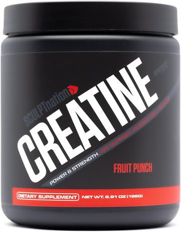 Sculpt Nation By V Shred Creatine - Premium Creatine Monohydrate Powder To Support Muscles, Energy, And Brain Function, Fruit Punch Flavored Creatine - 30 Servings