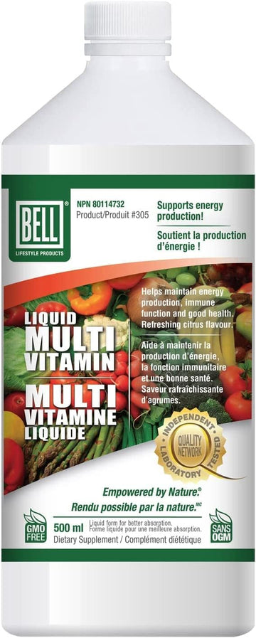 Bell Liquid Multivitamins for Women and Men- Easy Absorption, Proprietary Blend with Important Vitamins and Herbal Extract- Liquid Vitamins, Non GMO, Soy, Gluten, Dairy Free,16 Fl.oz