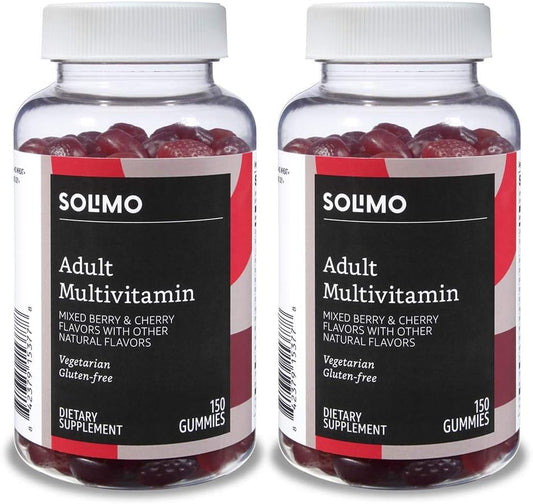 Amazon Basics Adult Multivitamin (300 Gummies) and Fiber Gummies (90 Gummies) Bundle