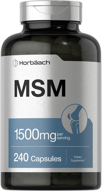 Horbäach Msm Supplement Capsules | 1500Mg | 240 Count | Methylsulfonylmethane Formula | Non-Gmo, Gluten Free