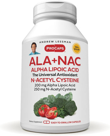Andrew Lessman Ala + Nac Alpha Lipoic Acid With N-Acetyl-Cysteine 30 Capsules - Ultra-High Potency, Anti-Oxidant Support For Nervous System, Heart, Brain, Liver, Kidneys, Lungs, Energy. No Additives