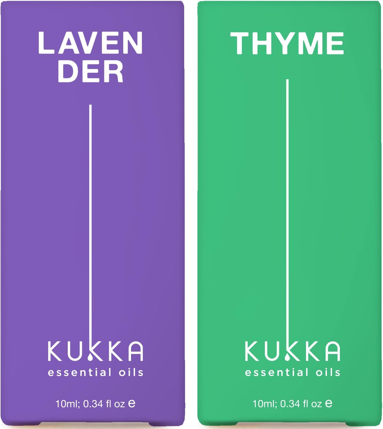 Lavender Oil Essential Oil For Diffuser & Thyme Oil For Hair Set - 100% Natural Aromatherapy Grade Essential Oils Set - 2X0.34 Fl Oz - Kukka