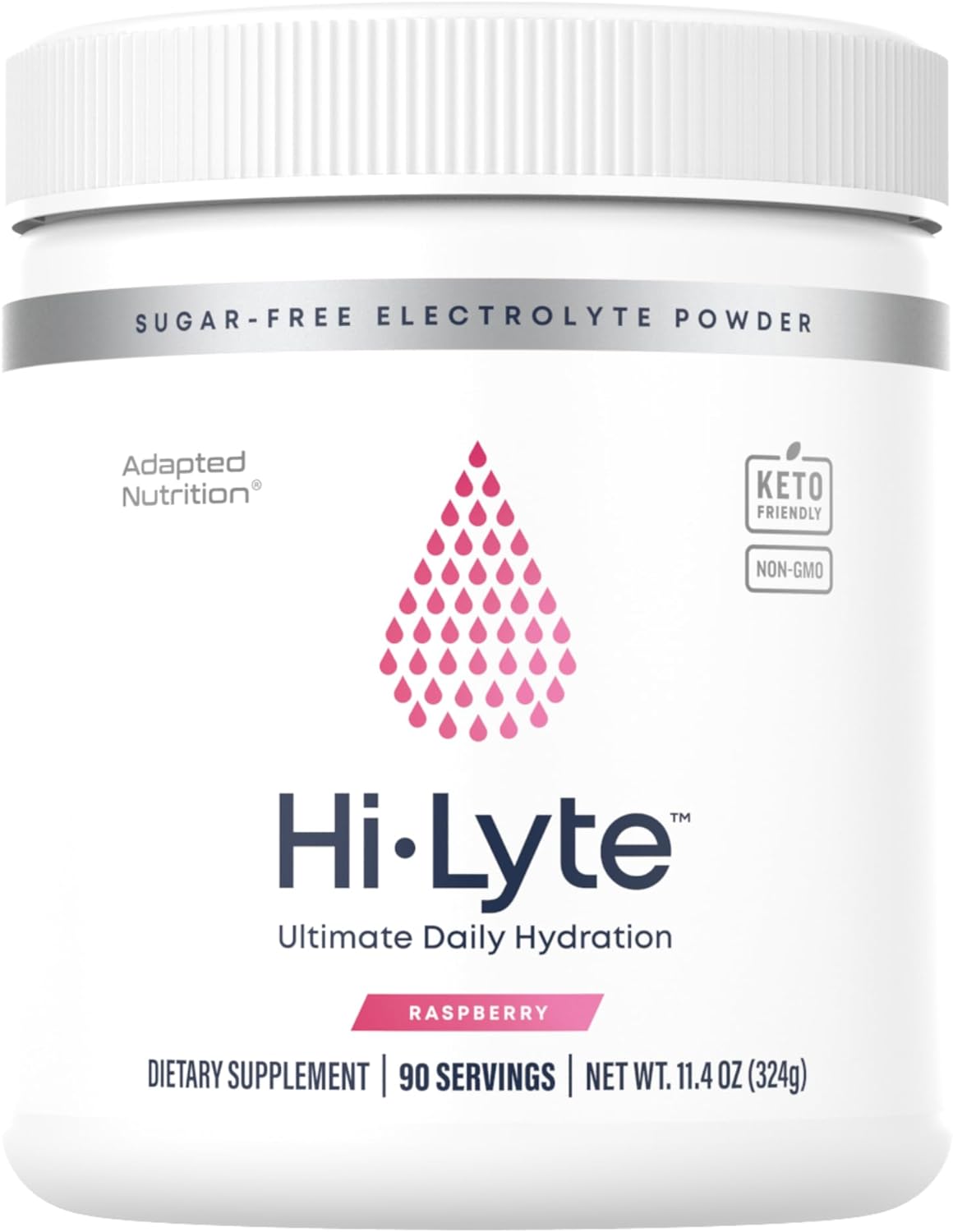 Hi-Lyte Raspberry Electrolyte Powder, Daily Hydration Supplement Drink Mix, 90 Servings | Sugar-Free, 0 Calories, 0 Carbs | No Maltodextrin. Gluten-Free | Supports Keto | Light Refreshing Flavor