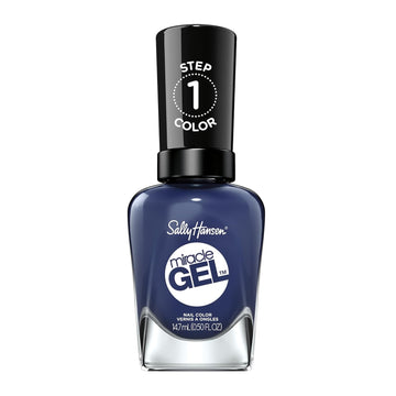 Sally Hansen Miracle Gel™, Midnight Mod, Long Lasting, Gel-Like Formula, No Uv Lamp Needed, Blue Nail Polish