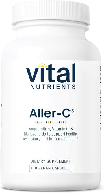 Vital Nutrients Aller-C | Vegan Respiratory And Sinus Function Support*| Isoquercitrin, Bromelain, Bioflavonoids, & Vitamin C | Gluten, Dairy, Soy Free Supplement | 100 Capsules