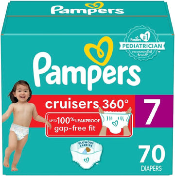 Pampers Cruisers 360 Diapers - Size 7, 70 Count, Pull-On Disposable Baby Diapers, Gap-Free Fit