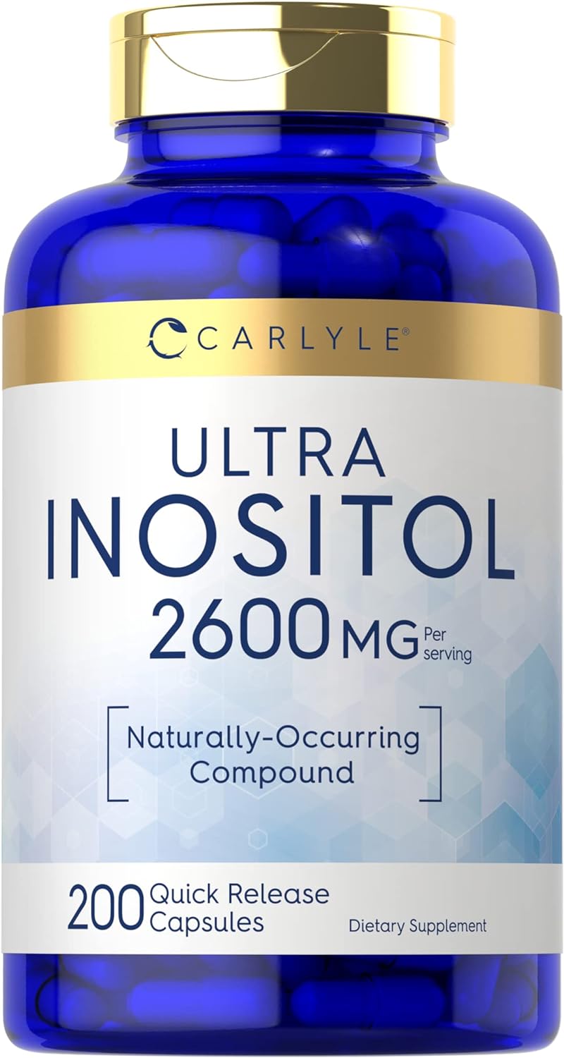 Carlyle Inositol Capsules 2600mg | 200 Count | Non-GMO, Gluten Free Myo-Inositol Supplement