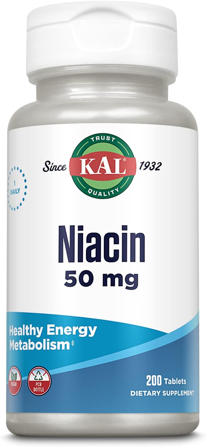 Kal 50 Mg Niacin Tablets, 200 Count