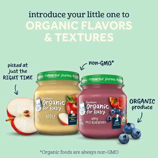 Gerber 1st Foods Organic for Baby Baby Food, Pea, 4 oz Jar (10 Pack)