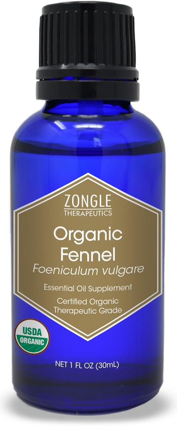 Organic Fennel Essential Oil By Zongle – 100% Pure Natural, Therapeutic & Food Grade For Drops, Digestion, Aromatherapy, Topical & Oral Use – 1 Oz