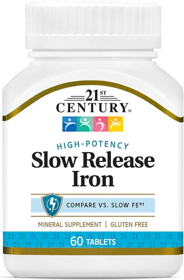 21st Century Slow Release Iron Tablets, 60 Count PACK OF 2 - Packaging May Vary