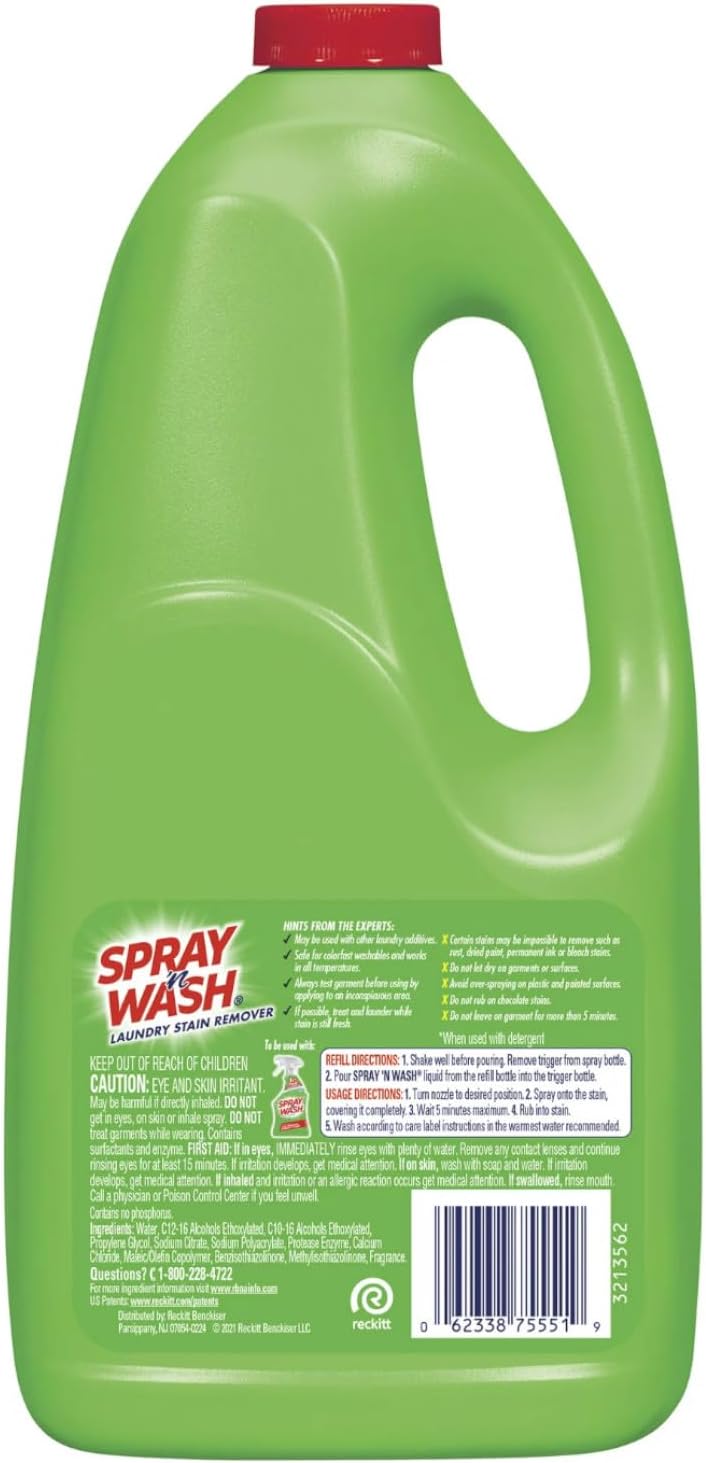 Spray 'n Wash Pre-Treat Laundry Stain Remover & Refill Bundle 1 ea : Health & Household