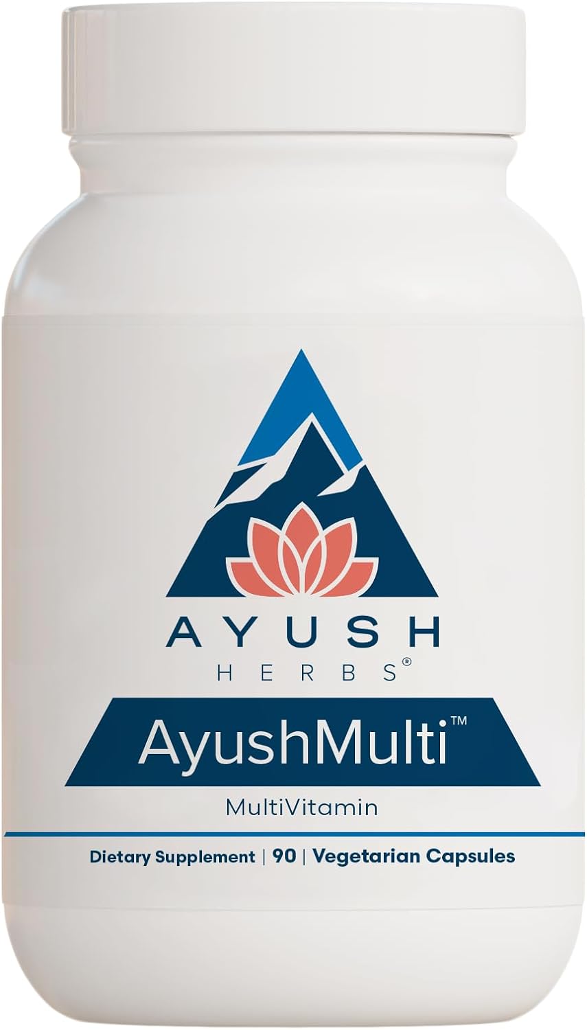 Ayush Herbs Multi, All-Natural High Antioxidant Multivitamin for Women and Men, Active B Vitamin and Chelated Mineral Supplements, Daily Vitamins for Adults, 90 Vegetarian Capsules