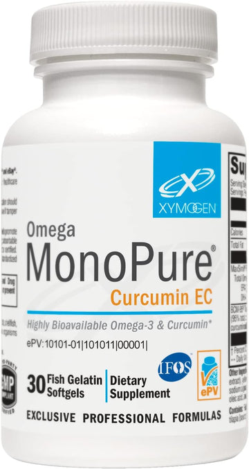 XYMOGEN Omega MonoPure Curcumin EC - Fish Oil with Enhanced DHA EPA Ab