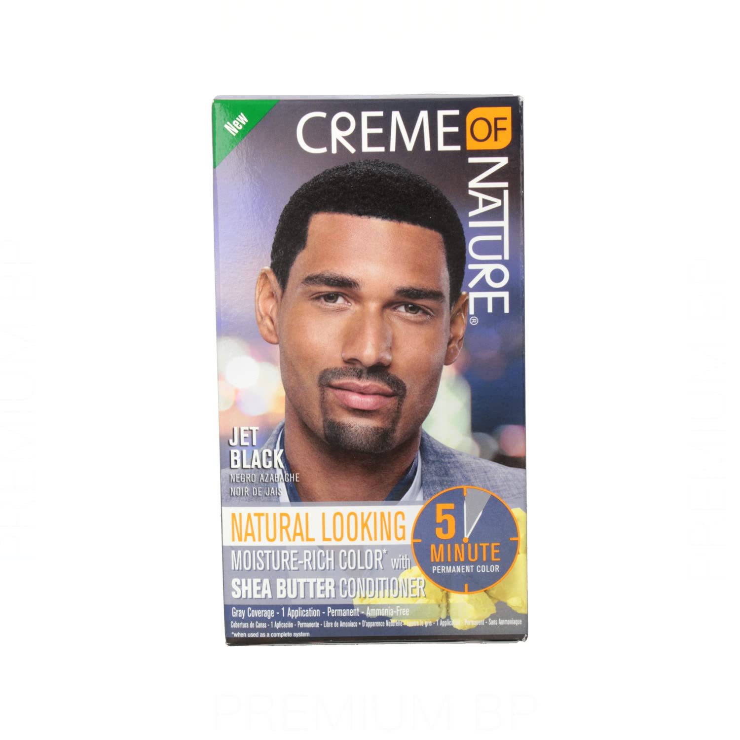 Men's Hair Color by Creme of Nature, Jet Black, Moisture-Rich Color with Shea Butter Conditioner, 1 Application : Beauty & Personal Care