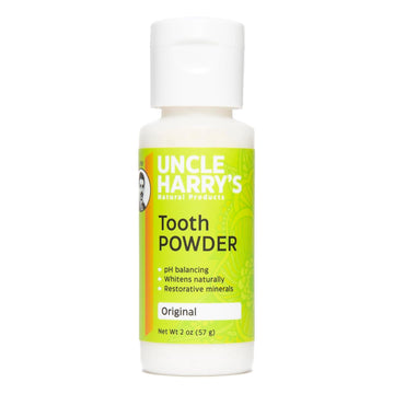 Uncle Harry's All Natural Tooth Powder | Alkalizing Remineralizing Enamel Support & Whitening Toothpaste for Sensitive Teeth | Powder Toothpaste for Gum Health & Fresh Breath (2 oz)