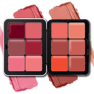 12 Colors Cream Blush Palette Matte Blush Contour And Highlight Blush Palette Waterproof And Long Lasting Blush Cream Makeup Palette